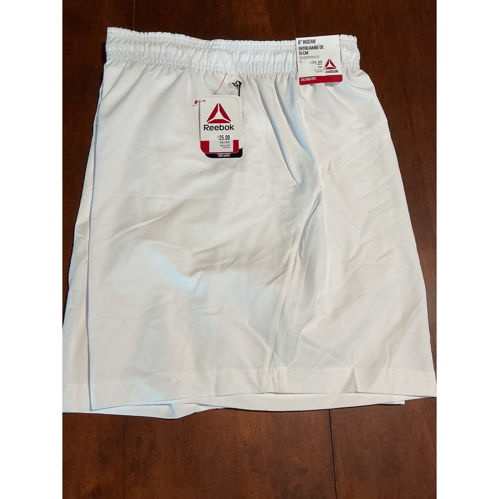 Reebok Match Shorts 3XL Brilliant White RBK-DRY 6 Inch Inseam RDM262SH22034